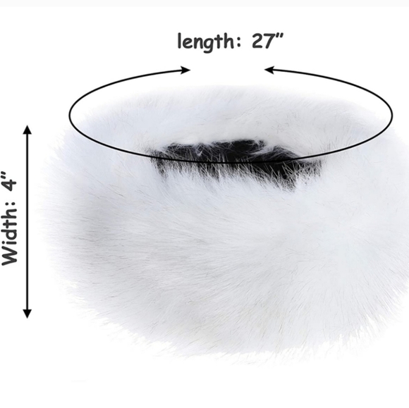 Winter White Fur Headband Fur Headwrap Ear Warmers Mink Hat Ski Wear - Picture 5 of 11